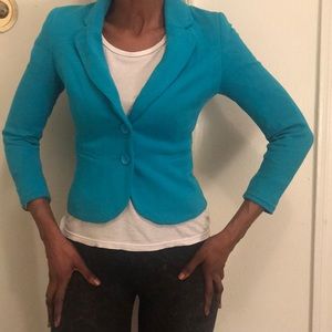 H&M Turquoise Three Quarter Sleeve Blazer